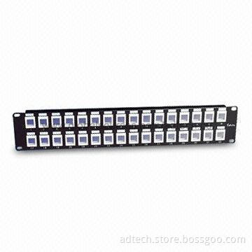 32-port UTP Blank Patch Panel with 19-inch Rack Mount
